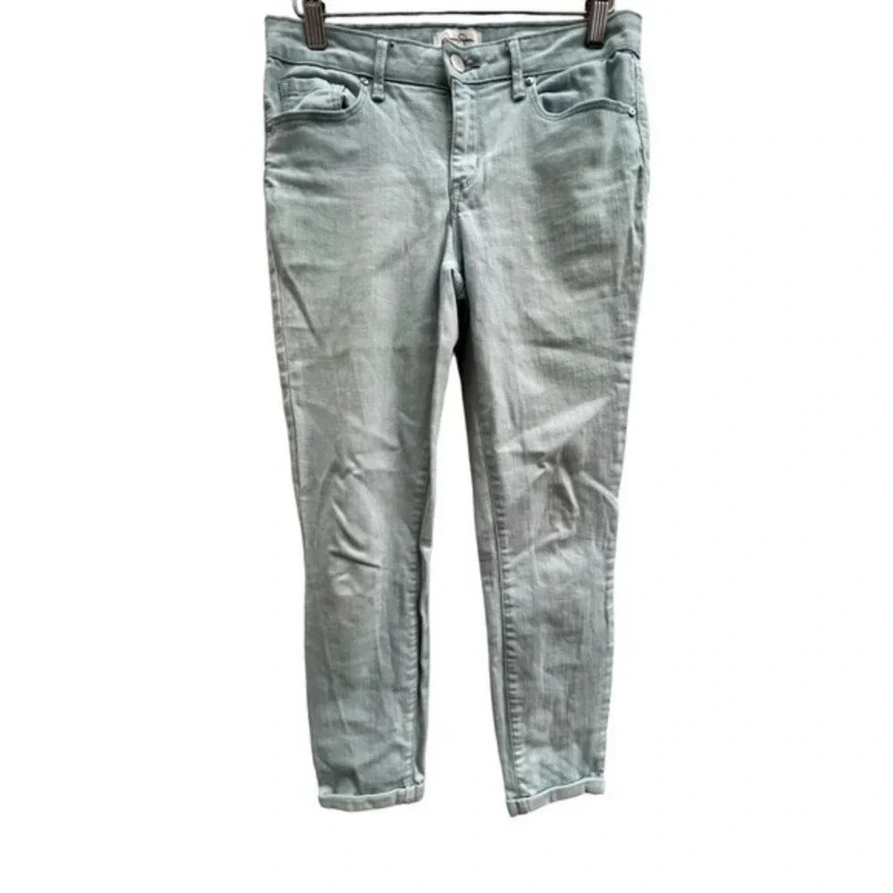 Jessica Simpson‎ Women's Size 4 Pale Blue Denim Rolled Crop Skinny Jeans Stretch